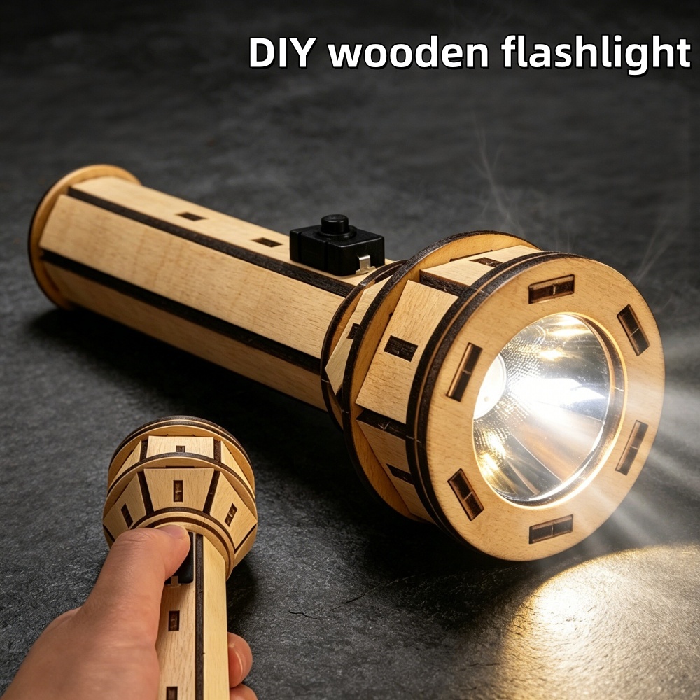 Wooden DIY Flashlight Puzzle K - Science Project Physics 评论和价格