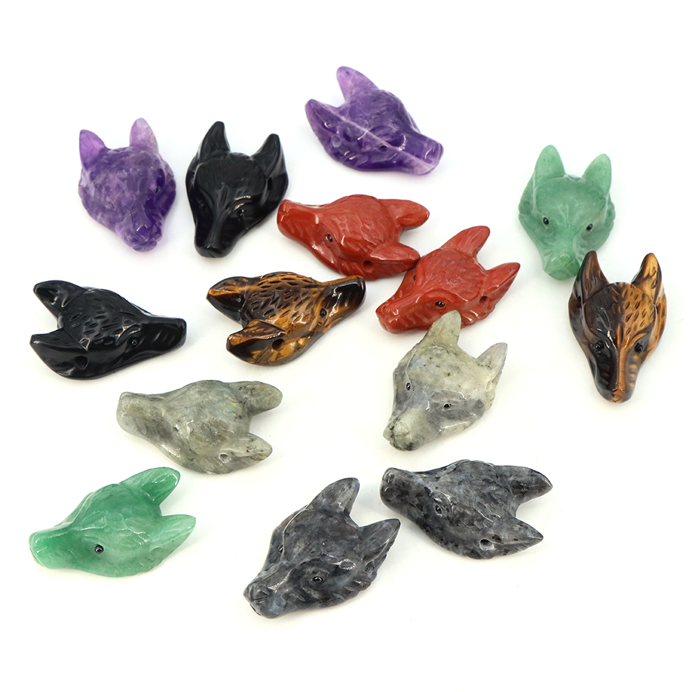 40mm Wolf Head Stone Pendant N - Science Nature 评论和价格