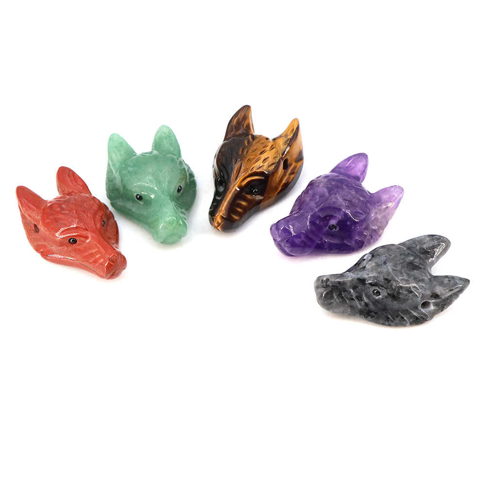 40mm Wolf Head Stone Pendant N - Science Nature 评论和价格